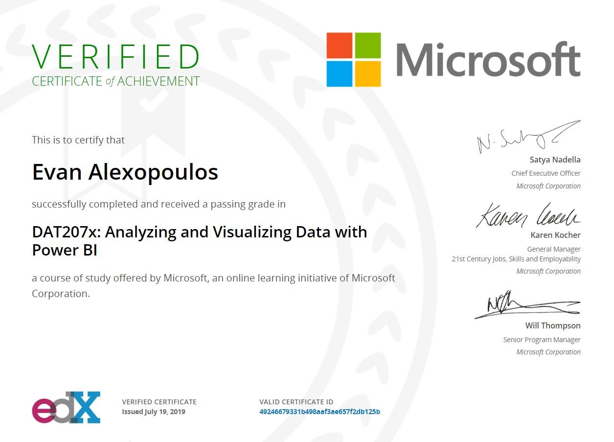 microsoft excel power bi certification